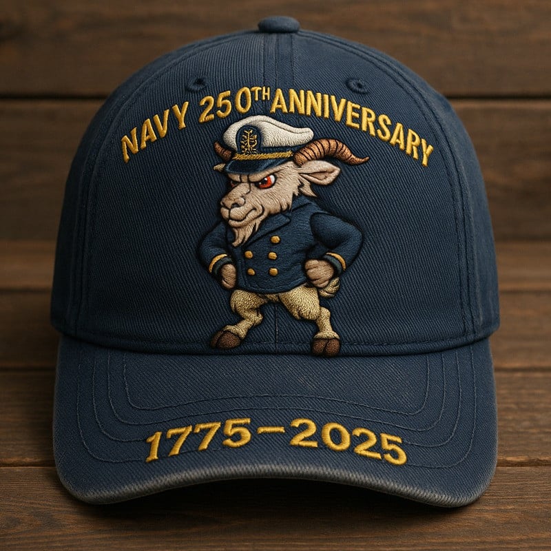 U.S Navy Veteran Hat Goat 250th Anniversary 1775 2025 Patriotic Gifts For Men