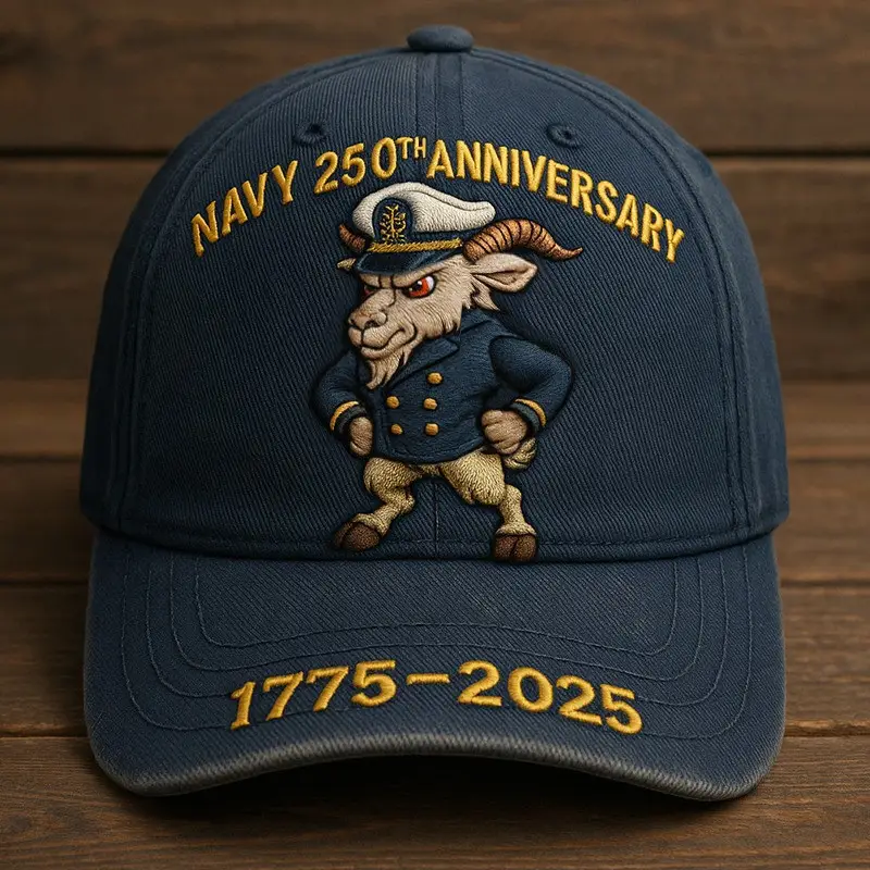 U.S Navy Veteran Hat Goat 250th Anniversary 1775 2025 Patriotic Gifts For Men