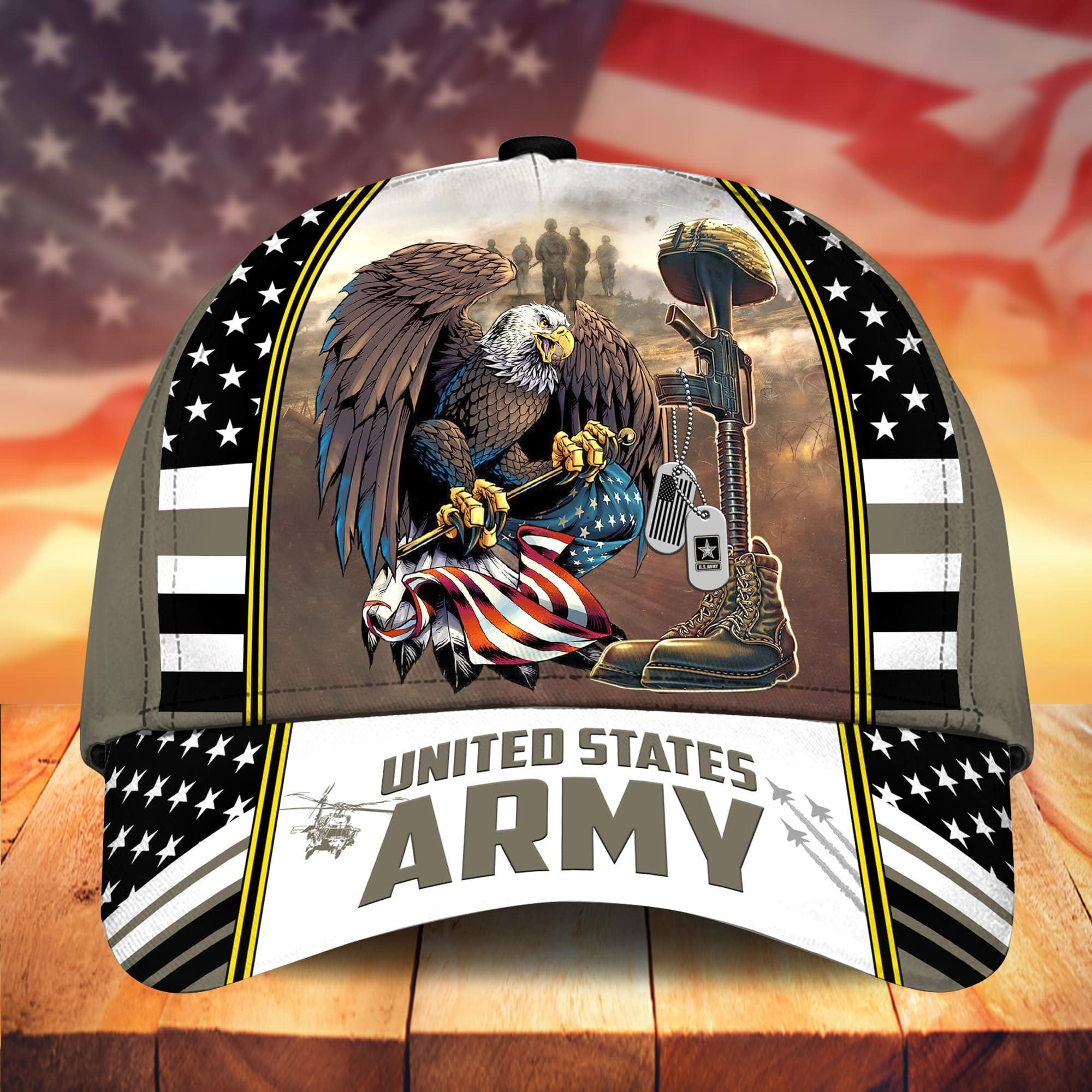 U.S Veteran Hat Bald Eagle United States Army Hat Veterans Gift on Father's Day
