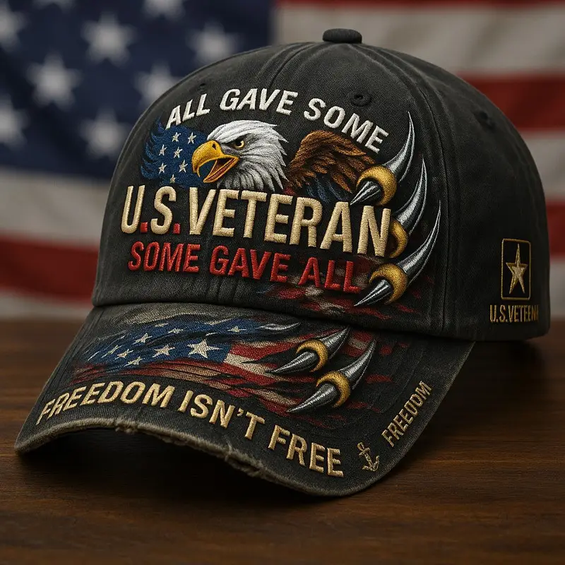 U.S Veteran Hat Eagle America Flag Some Gave All Freedom Isn't Free Cap Gifts For Patriots