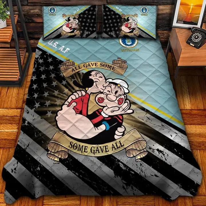 U.S. A.F Veteran Quilted Bedding Set Duvet Cover Bedspread Bedroom Decor Gift Ideas U.S. A.F Veteran Quilted Bedding Set Duvet Cover Bedspread Bedroom Decor Gift Ideas - Image 1