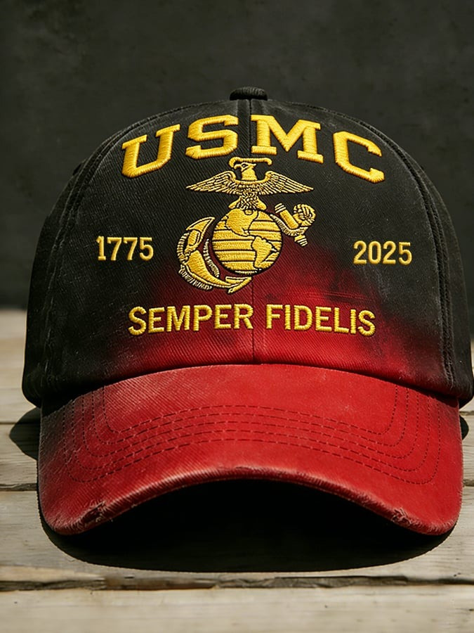 U.S. Marine Corps Semper Fidelis Baseball Cap Featuring U.S. Marine Hat Gift For Dad U.S. Marine Corps Semper Fidelis Baseball Cap Featuring U.S. Marine Hat Gift For Dad - Image 1