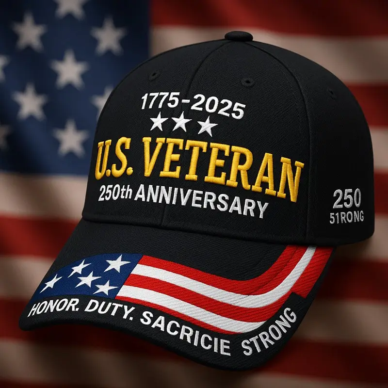 U.S. Veteran 250th Anniversary Hat 1775 2025 Honor Duty Sacricie Strong Cap Veteran Gifts