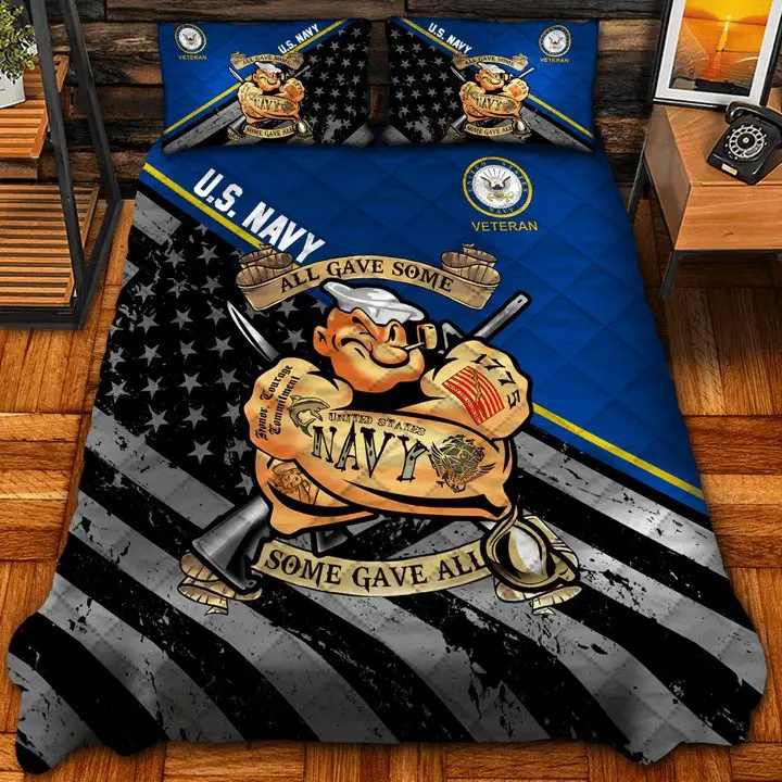 U.S.Navy Veteran Quilted Bedding Set Duvet Cover Bedspread Some Gave All Military Gift Ideas