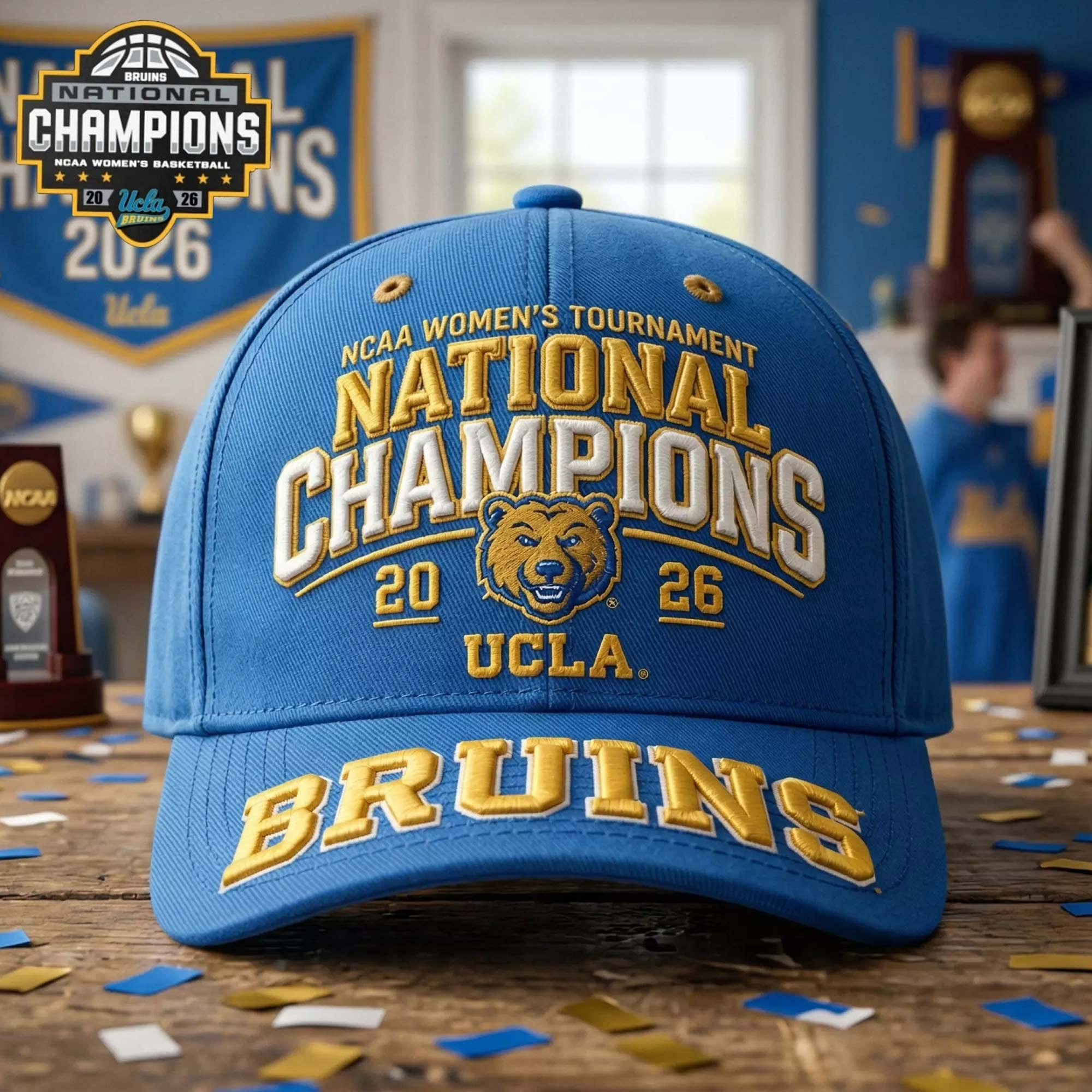 UCLA Bruins NCAA 2026 Ball Cap 2026 National Champions Clothing Gift For College Sports Fans