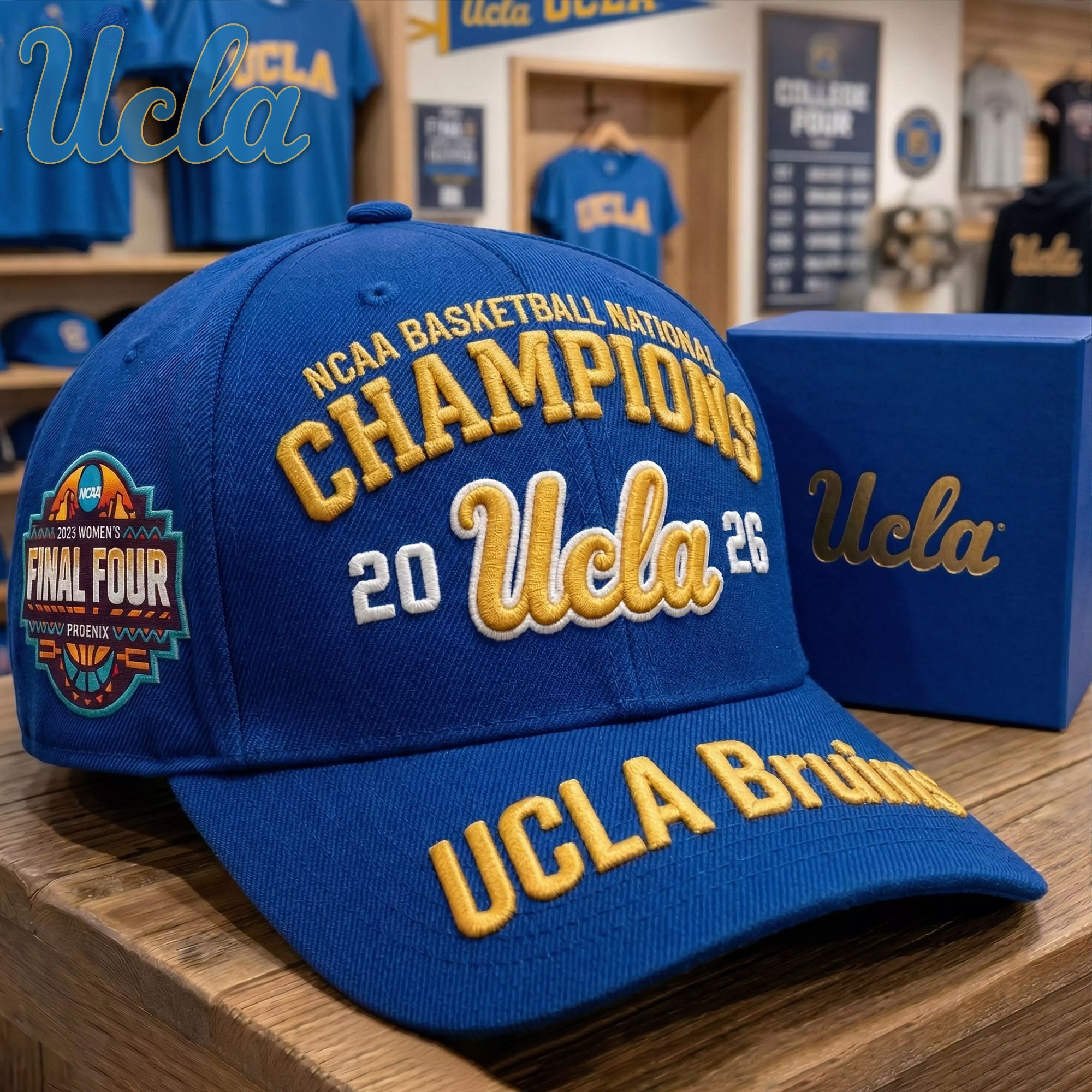 UCLA Bruins Women Basketball Hat NCAA Women Nation Champions Ball Cap Gift For Sister