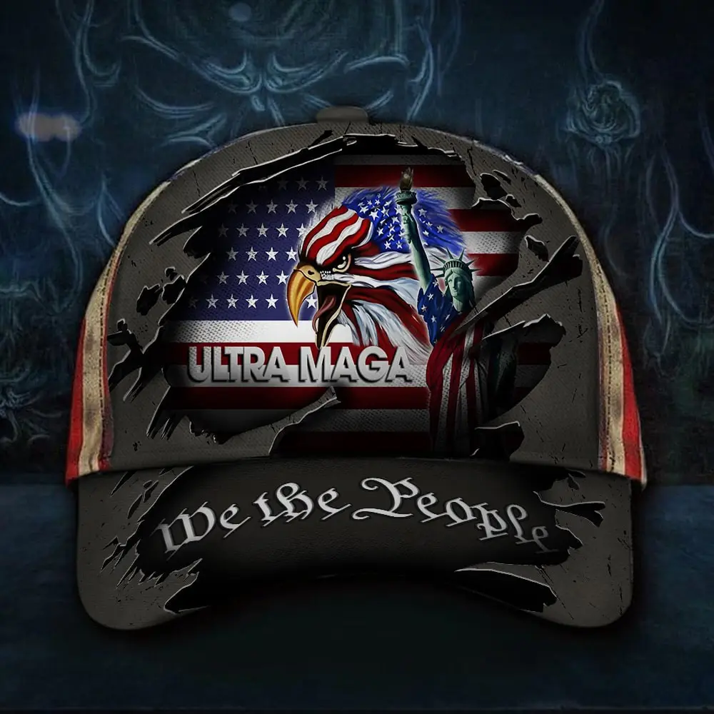 Ultra Maga Hat American Flag Eagle Statue Of Liberty We The People Hats For Trump Supporters