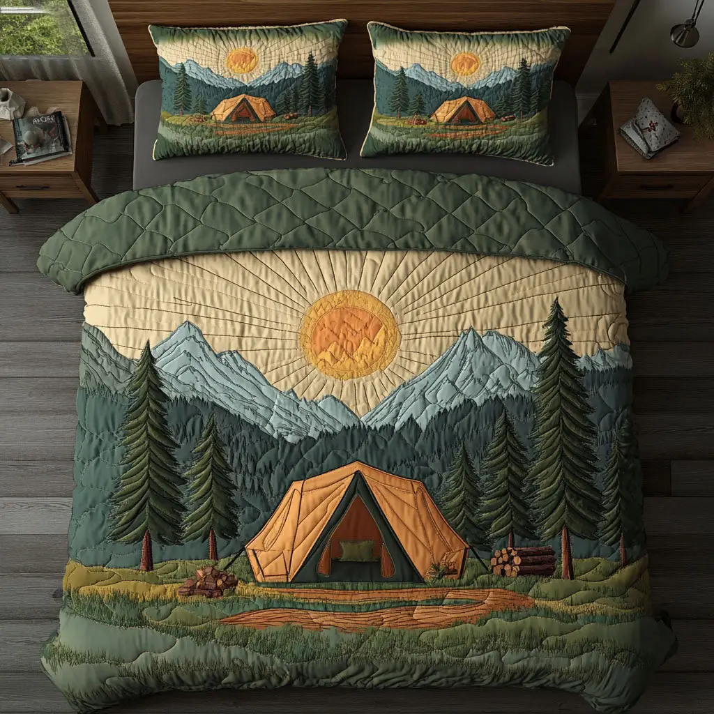 Under the Stars Quilted Bedding Set Bed Room Decoration Best Camping Gifts For Him
