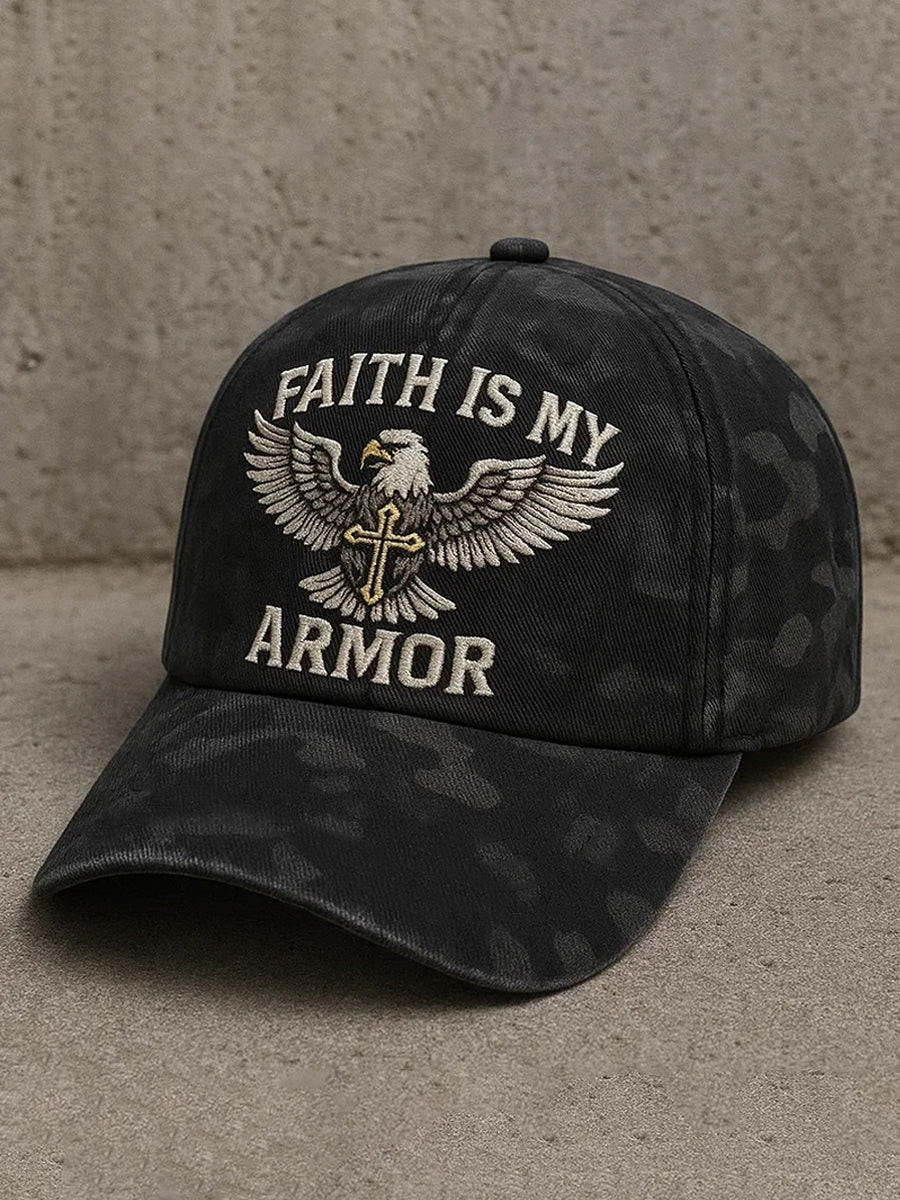 Unisex Faith Is My Armor Hat Jesus Cross Baseball Cap Christian Gift Ideas