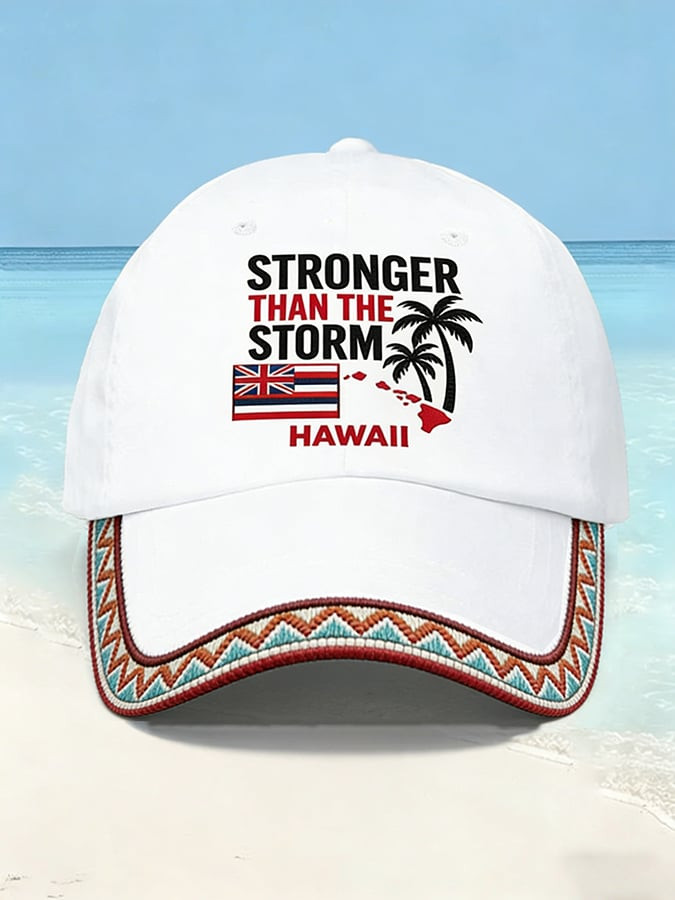 Unisex Hawaii Stronger Than The Storm Print Hat Stand With Hawaii Merch
