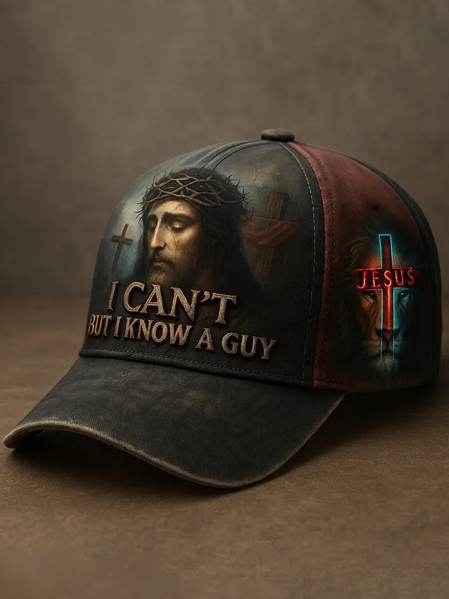 Unisex I Can't But I Know A Guy Jesus Hat IJesus Cross Baseball Cap Religious Gifts For Him