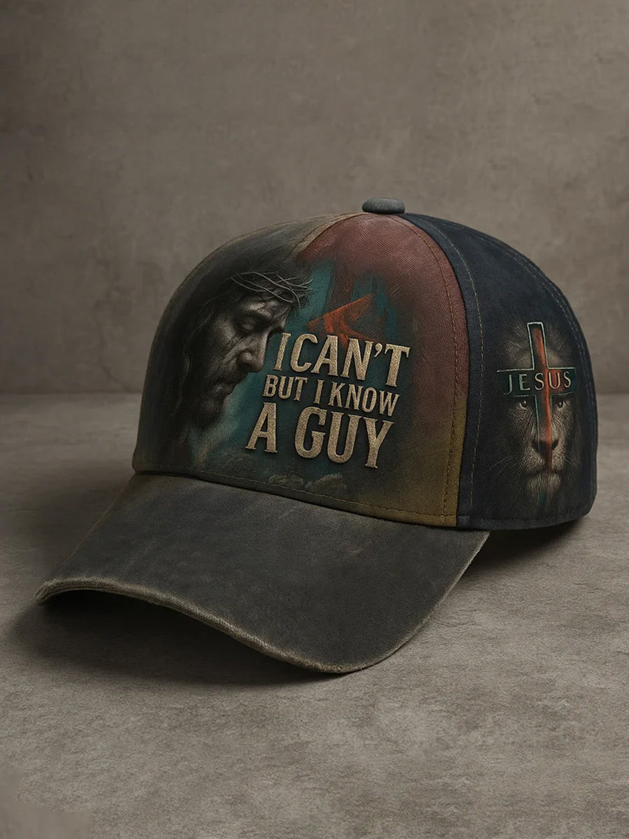 Unisex I Can't But I Know A Guy Jesus Hat IJesus Cross Baseball Cap Religious Gifts For Son
