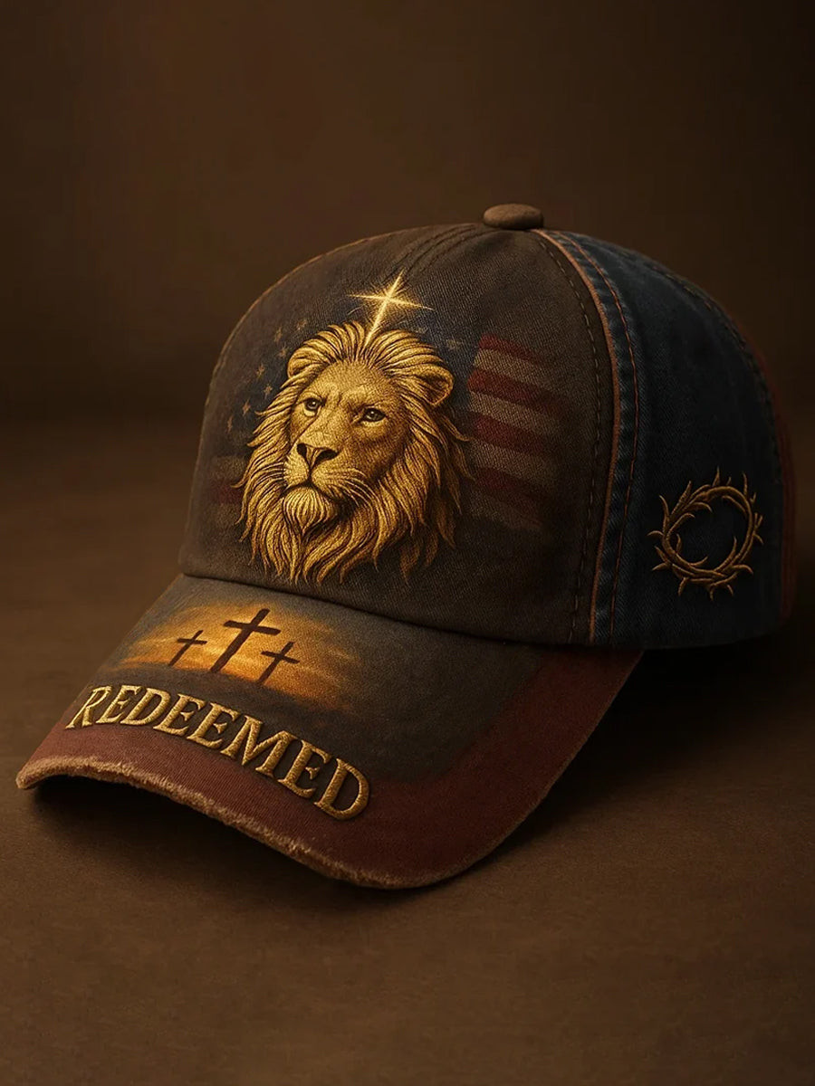Unisex Lion Faith Cross Hat Jesus Cross Baseball Cap Christian Gift Ideas