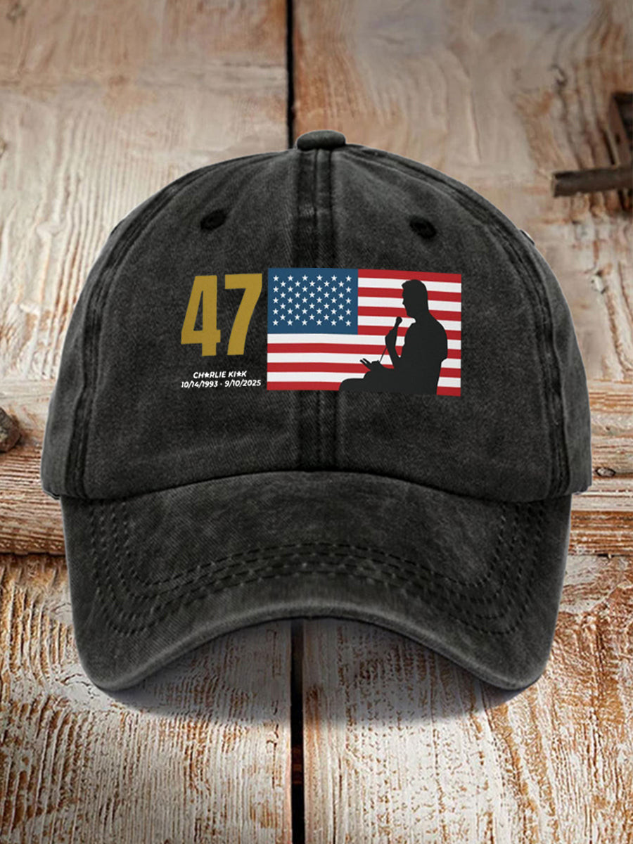 Unisex R I P Charlie Kirk Hat Black Tpusa Freedom Merch