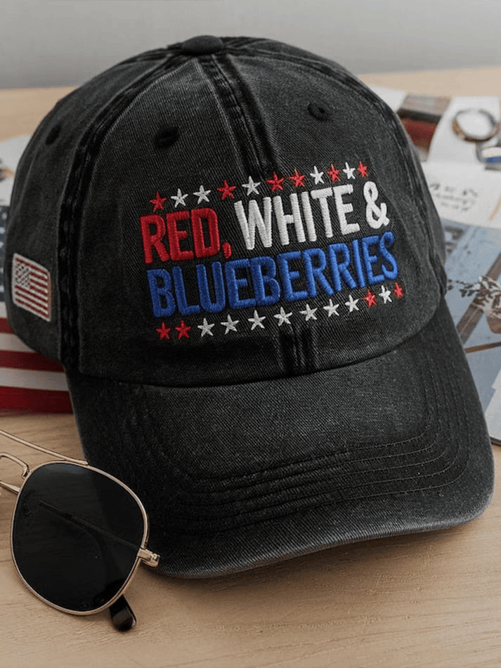 Unisex Red White & Blueberries Embroided Baseball Cap TPUSA Merch