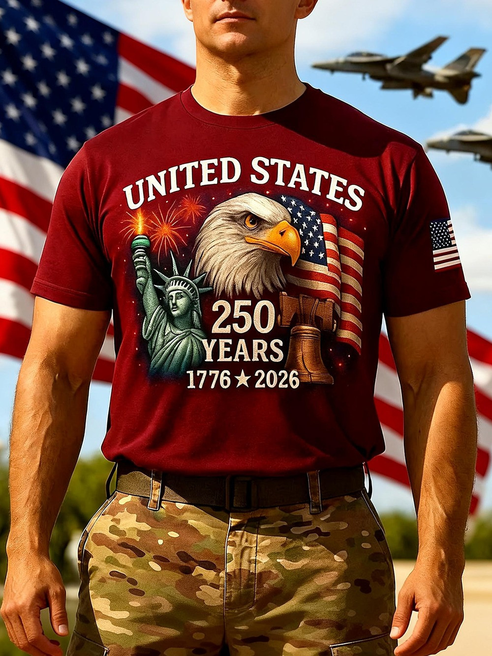 United States 250 Years Anniversary T-Shirt Men's Patriotic 1776 2026 Shirts Gifts For Him United States 250 Years Anniversary T-Shirt Men's Patriotic 1776 2026 Shirts Gifts For Him - Image 1