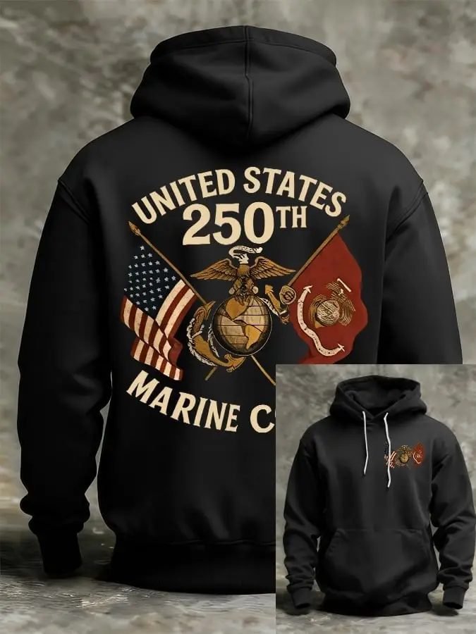 United States 250th Anniversary Hoodie Patriotic Eagle Flag Military Pullover Gift For Men
