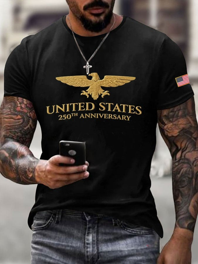 United States 250th Anniversary T-Shirt Patriotic Eagle USA Independence Day Shirt Men's Gift