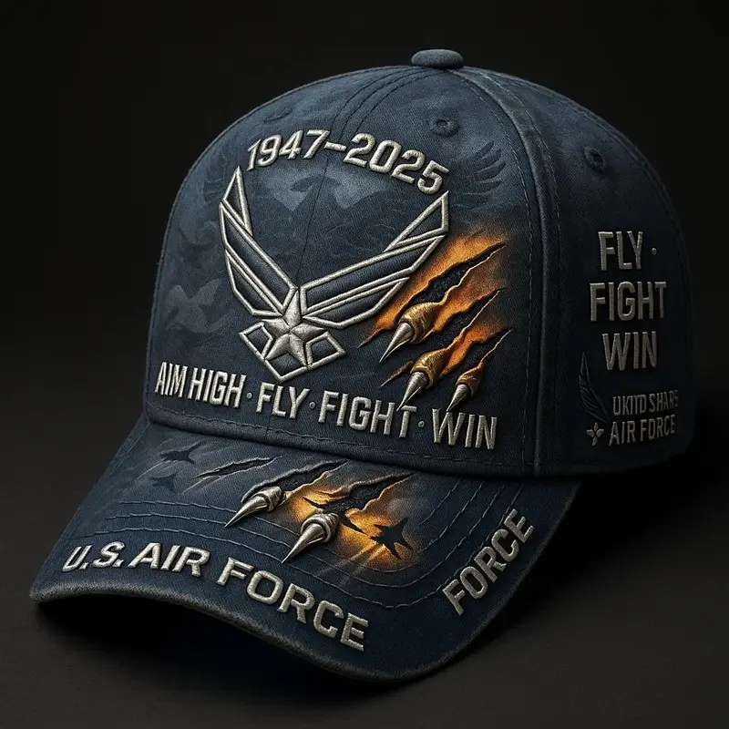 United States Air Force Veteran Hat 1947 2025 Aim High Fly Fight Win Cap Gifts For Him