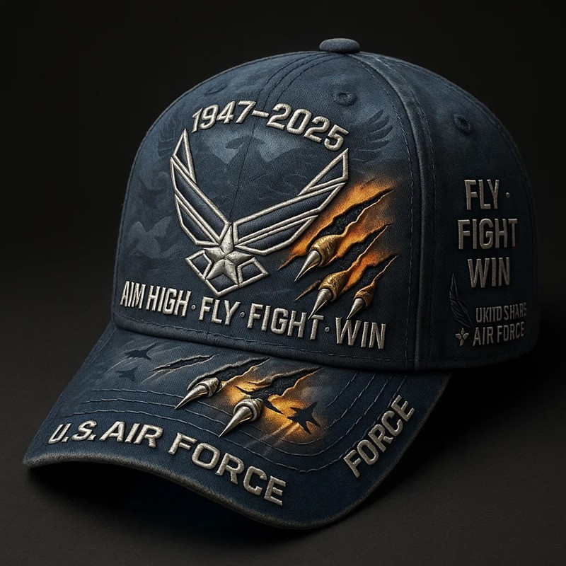 United States Air Force Veteran Hat 1947 2025 Aim High Fly Fight Win Cap Gifts For Him