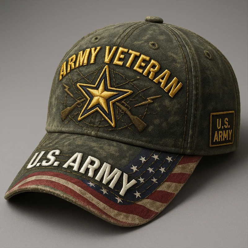 United States Army Veteran Hat US Veteran Cap Present Ideas For Patriots United States Army Veteran Hat US Veteran Cap Present Ideas For Patriots - Image 1