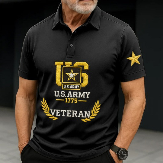 United States Army Veteran Polo Shirt 1775 250th Anniversary USA Military Clothing Gifts For Patriots