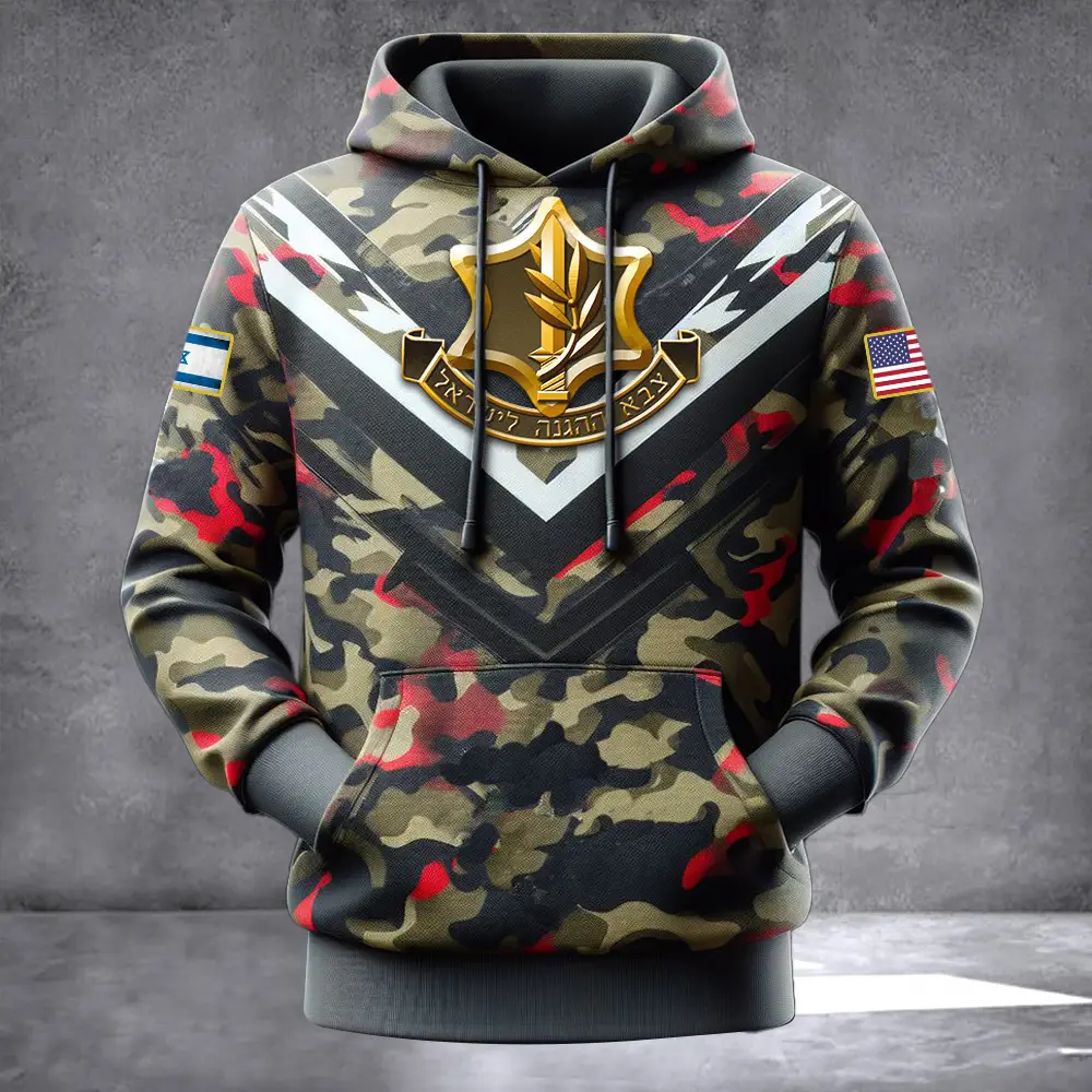 United States I Stand With Israel Camo Hoodie Pro Israel Hoodie Israeli Clothing IDF Merch