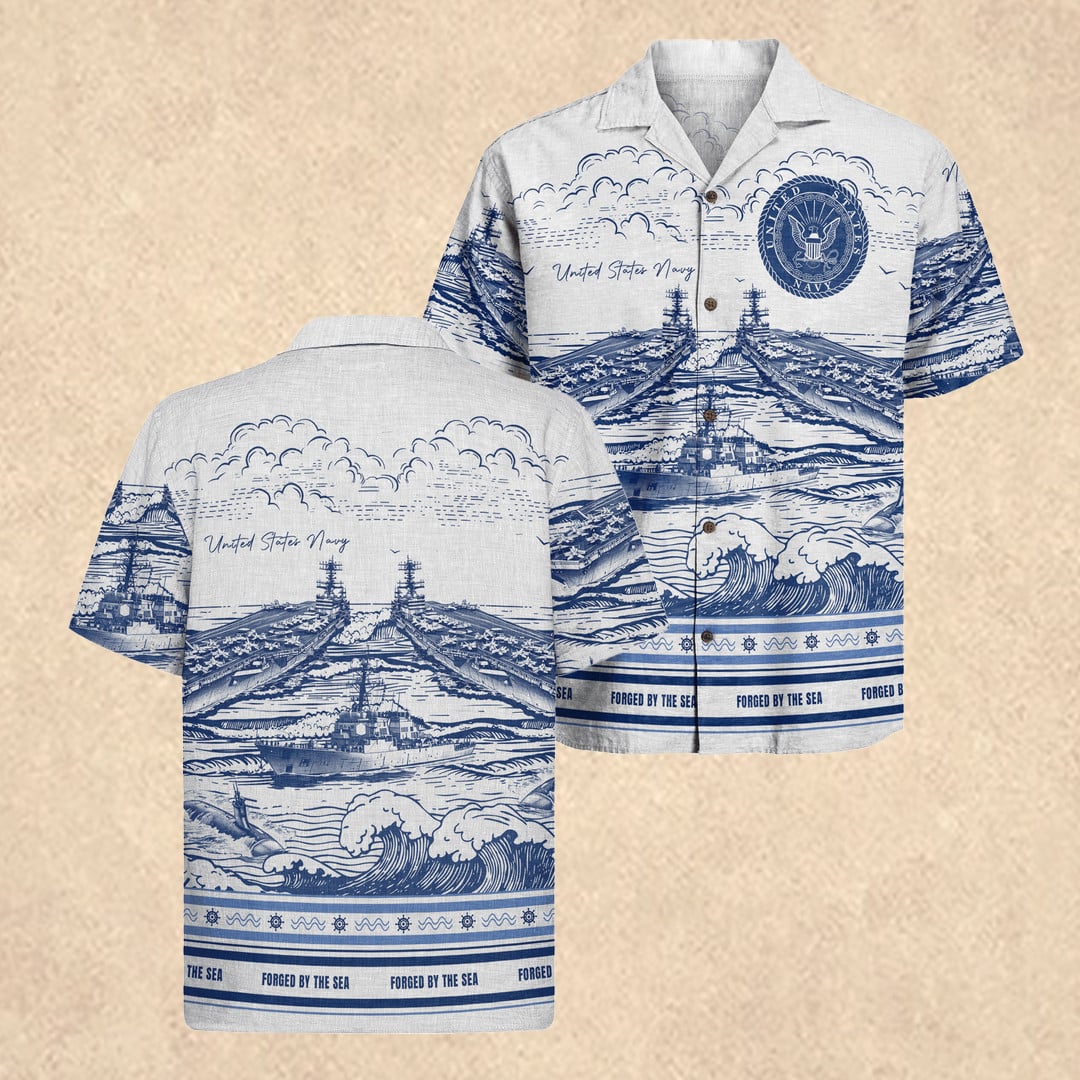 United States Navy Hawaiian Shirt 250th Anniversary Gear Father's Day Gift Ideas