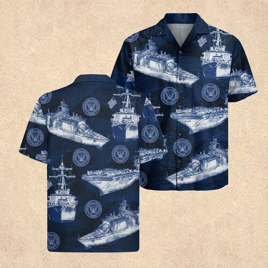 United States Navy Hawaiian Shirt US Navy 250th Anniversary Apparel Unique Gift for Dad