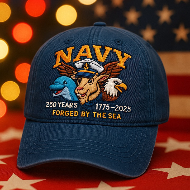 United States Navy Veteran Hat 250th Anniversary 1775 2025 Forged By The Sea Patriotic Gifts