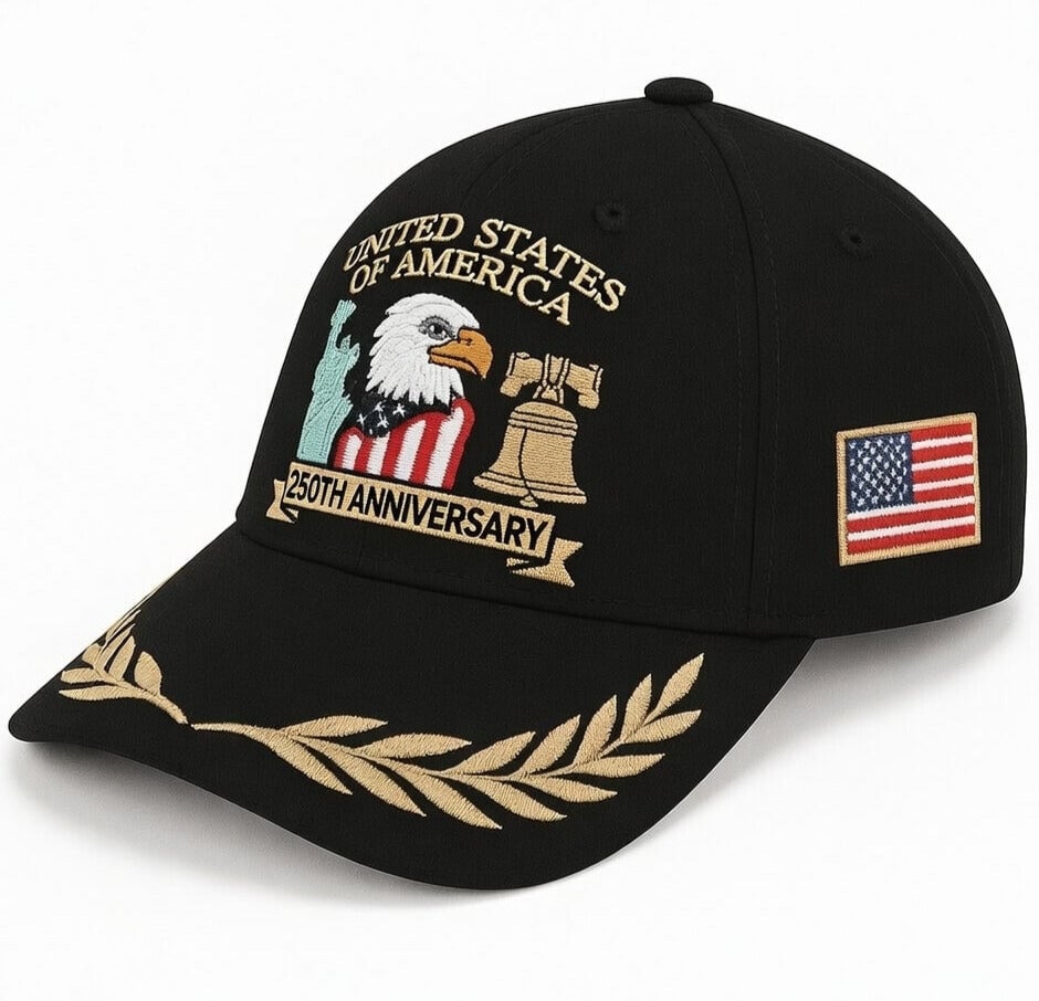 United States of America 250th Anniversary Embroidery Cap USA Pride Hat Patriotic Gift Ideas