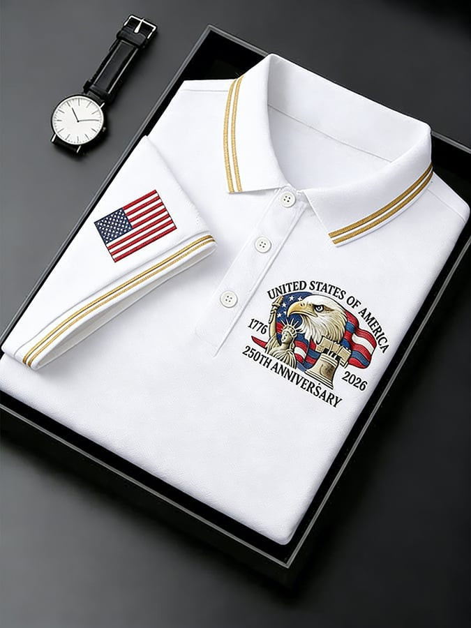 United States Of America 250th Anniversary Polo Shirt 1776 2026 Patriotic Gifts Ideas