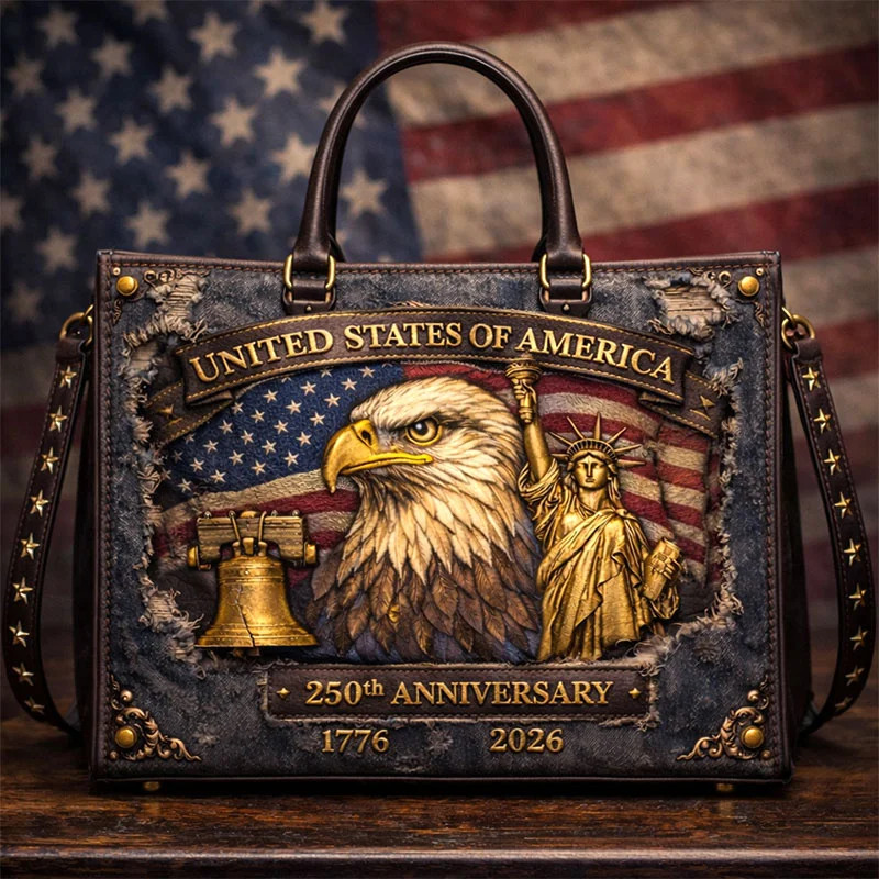 United States Of America Leather Bag 250th Anniversary Shoulder Bag Gift Ideas