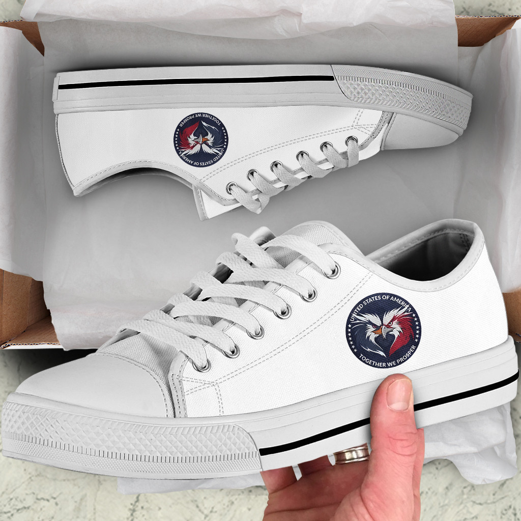 United States of America Together We Prosper Low Top Shoes US Eagle Patriotic Shoes