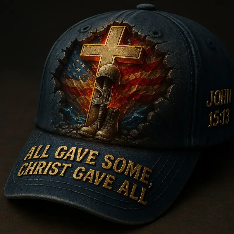 United States Veteran Hat All Gave Some Cross John 15'13 Cap Gifts For Patriots United States Veteran Hat All Gave Some Cross John 15'13 Cap Gifts For Patriots - Image 1
