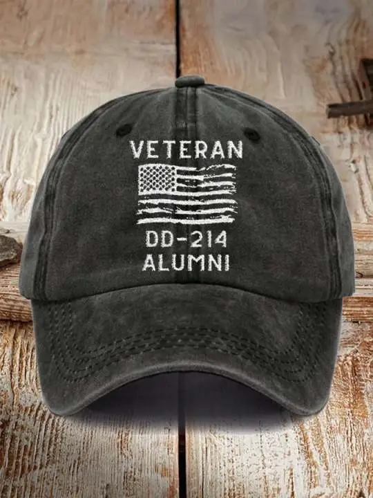 United States Veteran Hat DD-214 Alumni America Flag Military Cap Patriotic Gifts