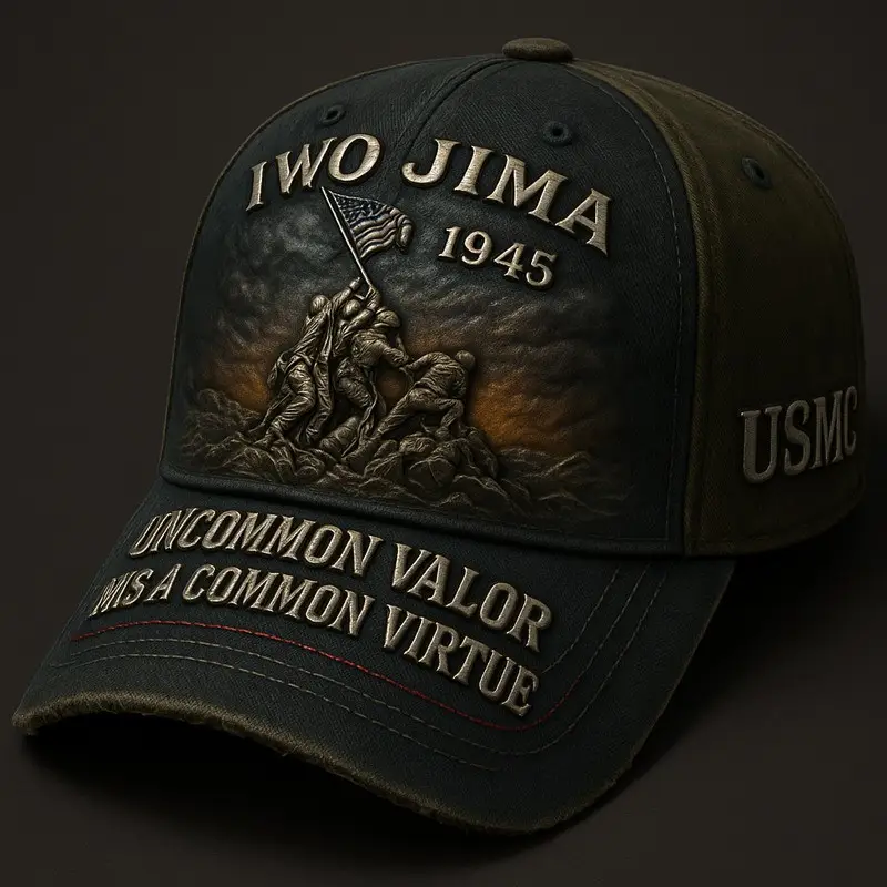 United States Veteran Hat USMC Iwo Jima 1945 Misa Common Virtue Cap Gifts For Him