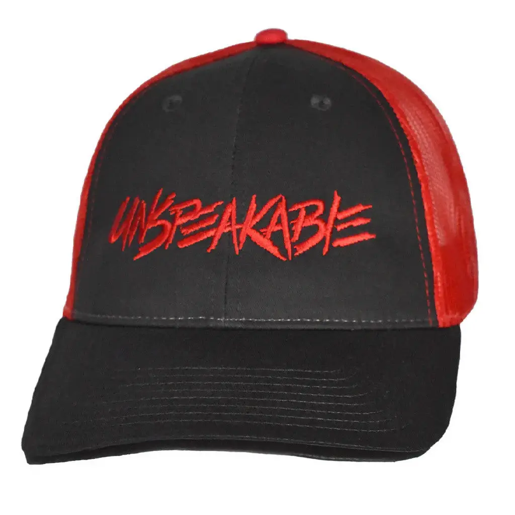 Unspeakable Merch Embroidered Black And Red Trucker Hat Gifts For Dad -WearandDecor