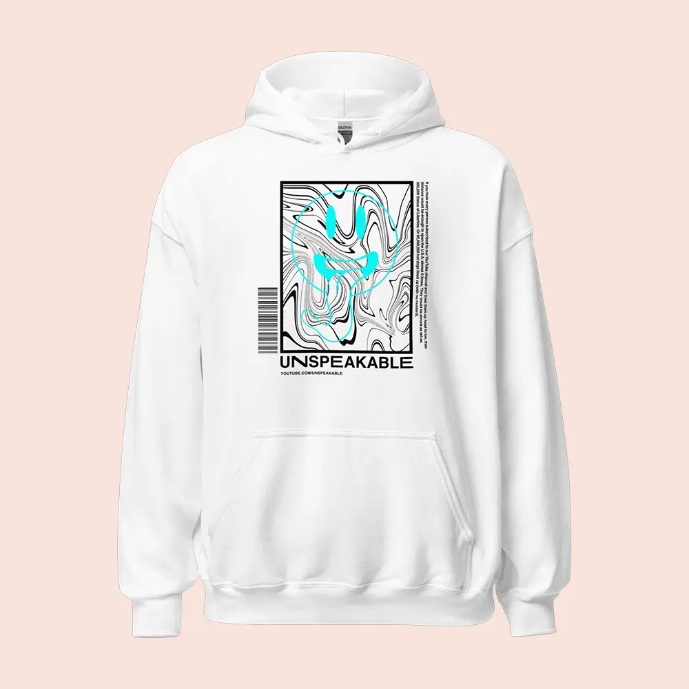 Unspeakable Merch Smiley Swirl Hoodie Nathan Graham Youtuber Hooded Sweatshirt Fan Gift
