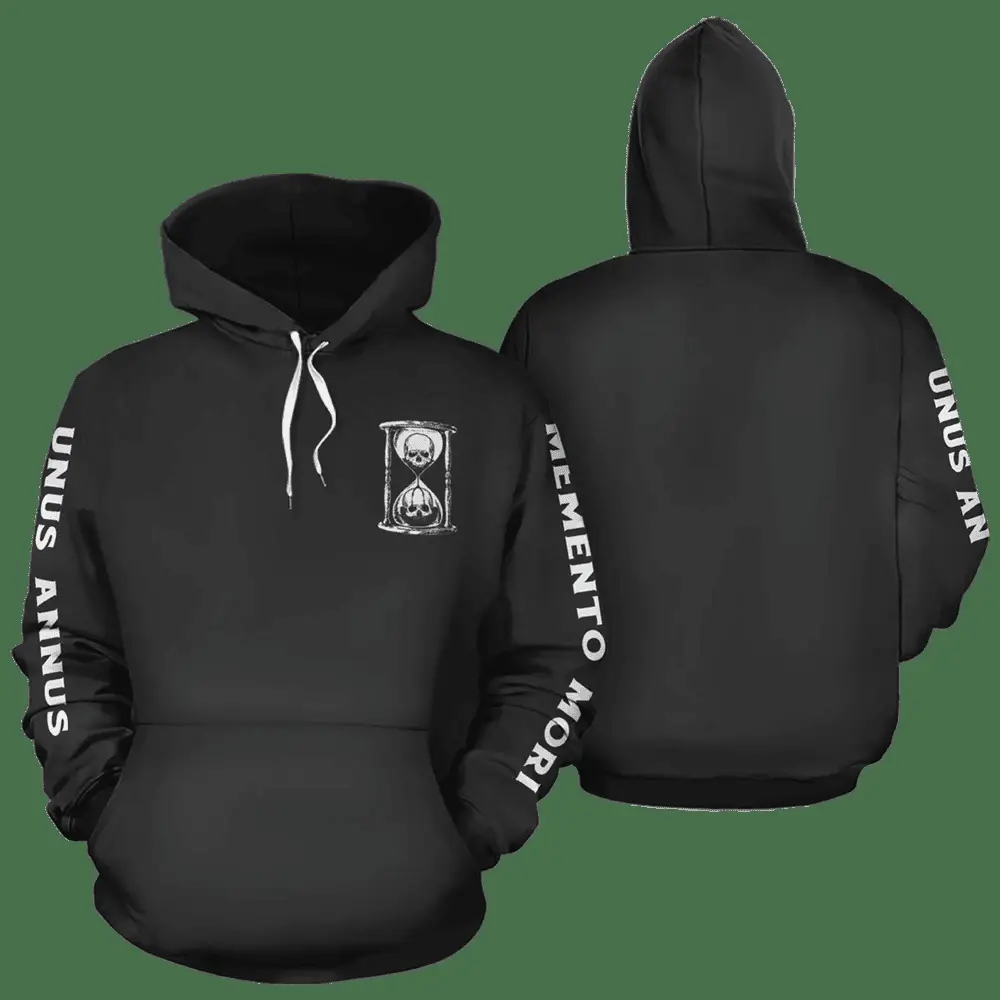 Unus Annus The End Hoodie Skull Hourglass Memento Mori Unus Annus Merch Store Clothing