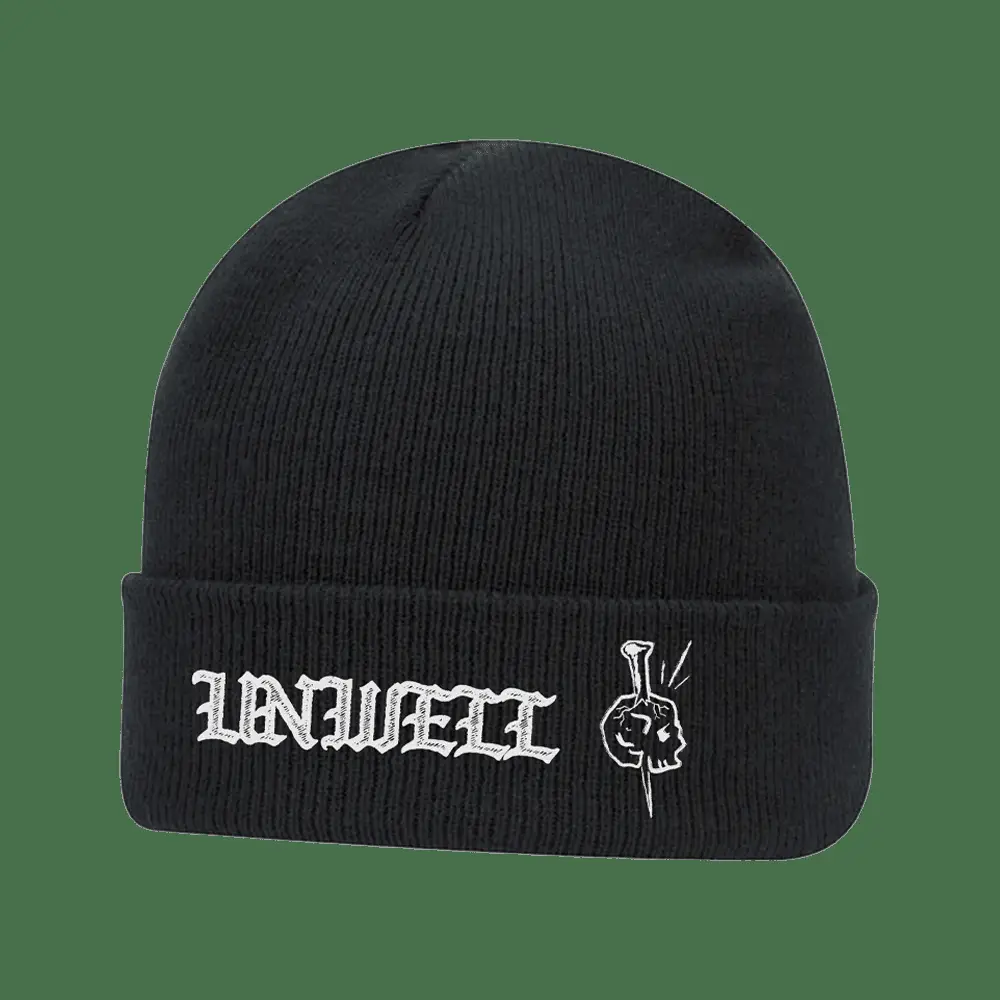 Unwell Black Beanie Unwell Band Merch Gift for Music Lovers Simple Warm Hat -WearandDecor