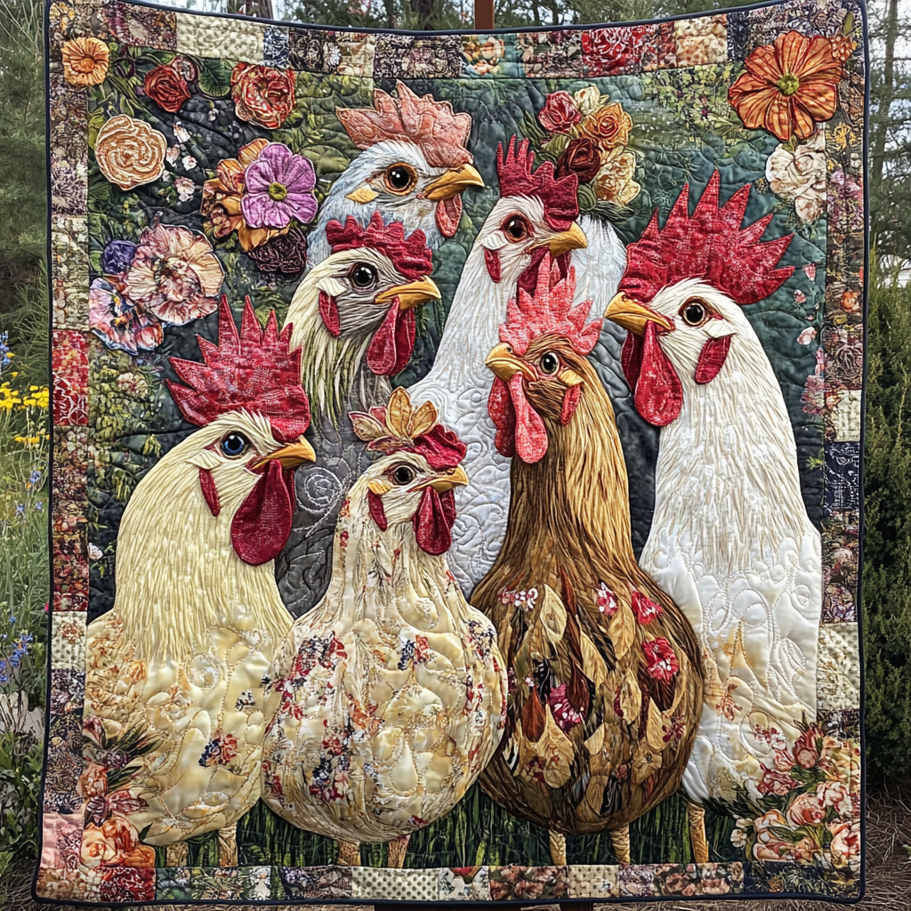Urban Roosters Quilted Blanket Holiday Throw Blanket Patriotic Gifts For Dad