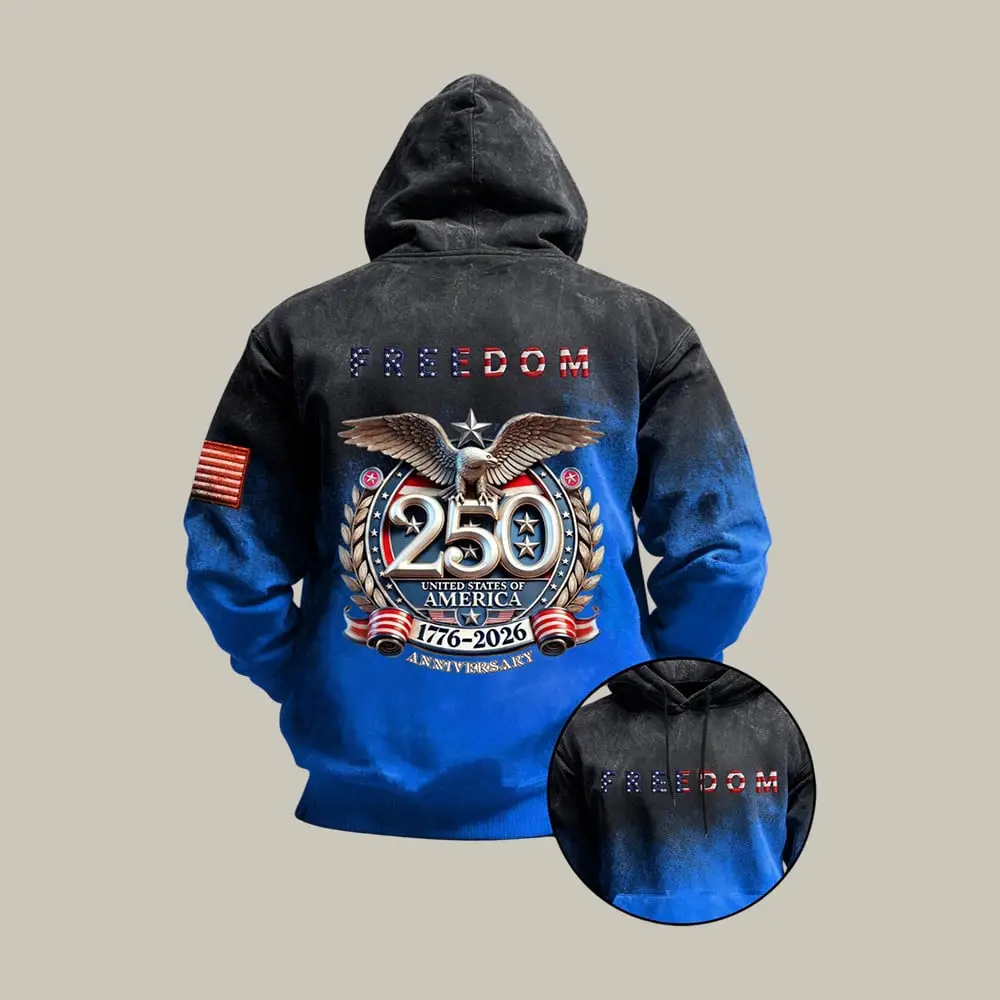 US 250 Years Of Freedom 1776 2026 Hoodie July 4 Outfits Patriotic Gift For Men