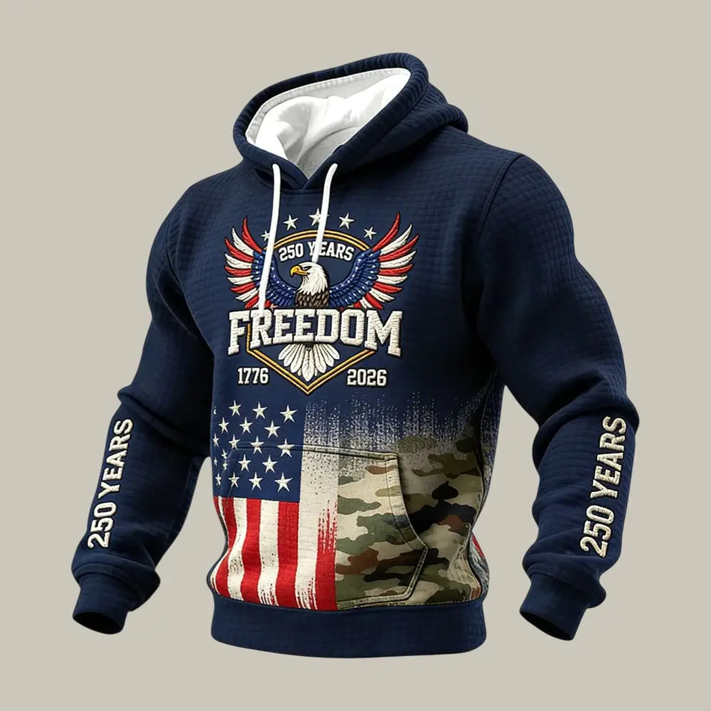US 250 Years Of Freedom 1776 2026 Hoodie Patriotic Eagle 4th Of July Attire US 250 Years Of Freedom 1776 2026 Hoodie Patriotic Eagle 4th Of July Attire - Image 1