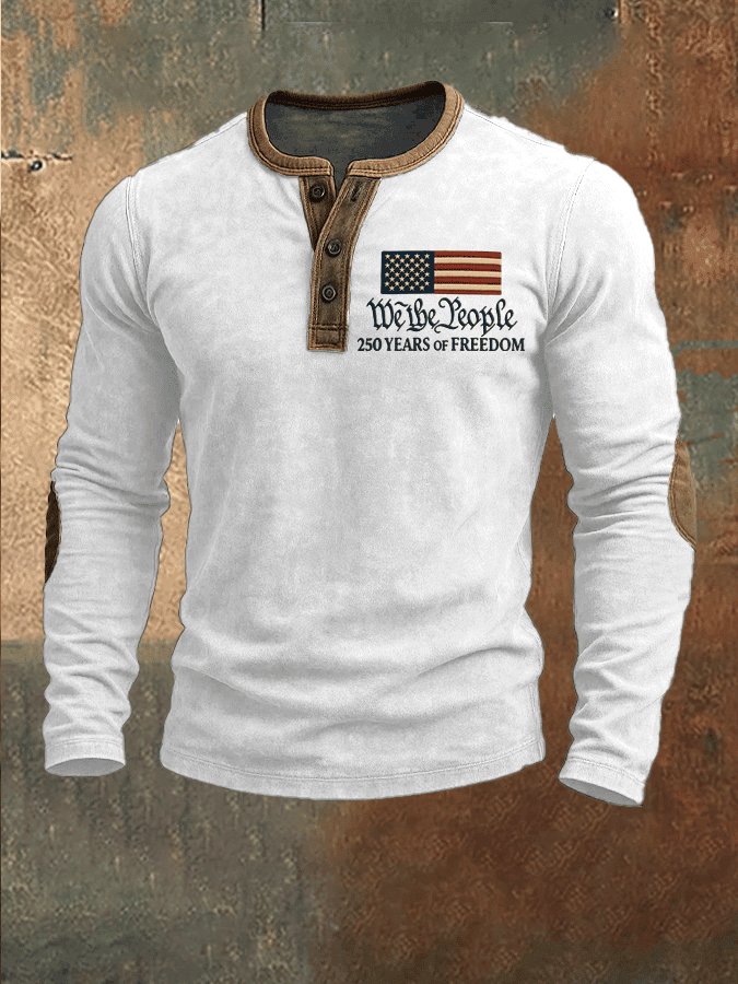 US 250 Years Of Freedom Button Long Sleeve Shirt We The People Merch Ideas Gift For Men