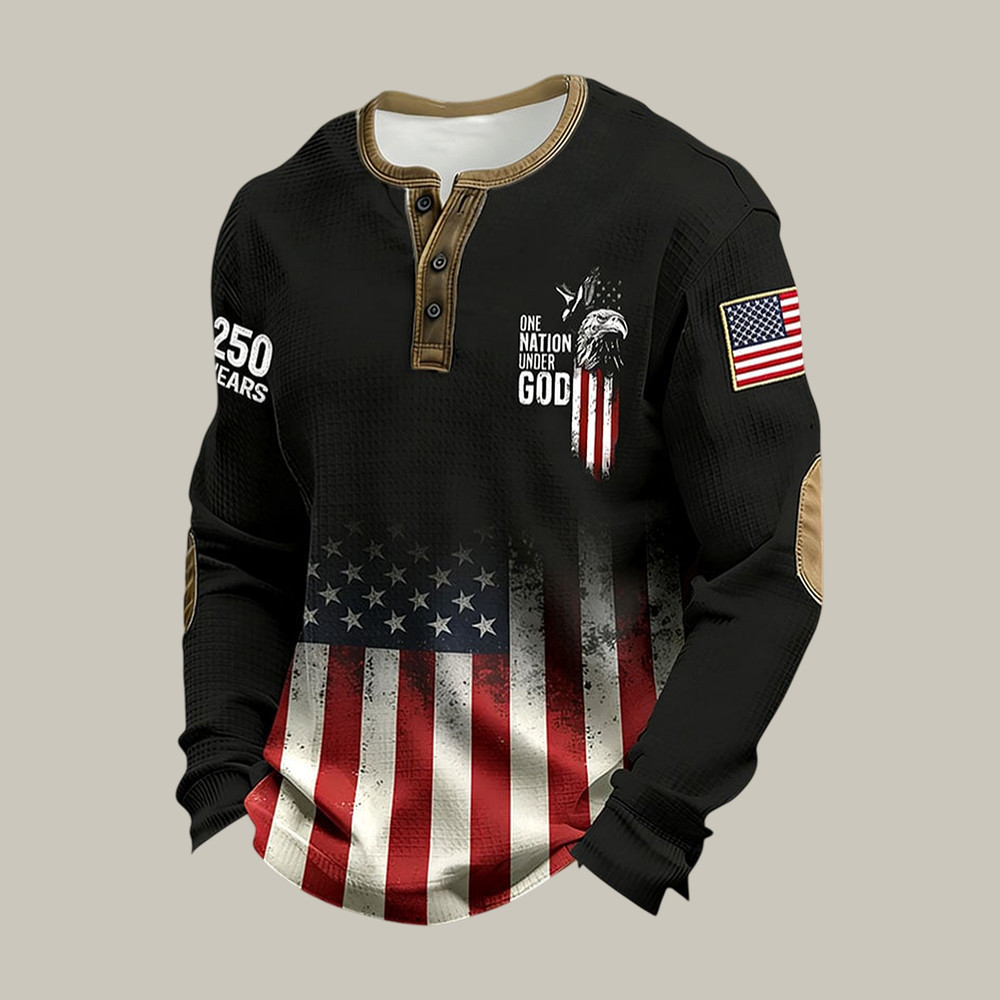US 250Th Anniverasry 1776 2026 Button Long Sleeve Shirt One Nation Under God 4Th Of July Apparel US 250Th Anniverasry 1776 2026 Button Long Sleeve Shirt One Nation Under God 4Th Of July Apparel - Image 1