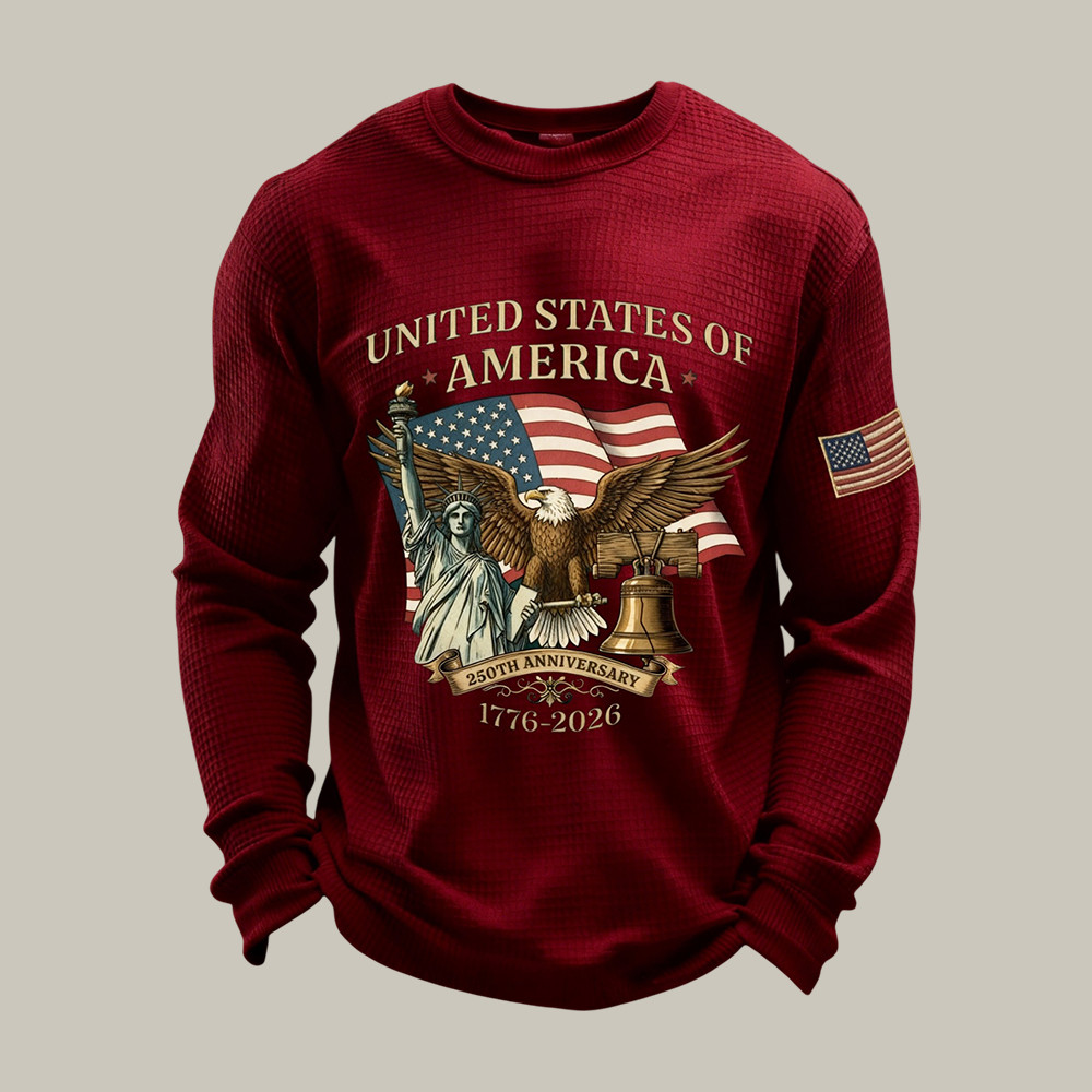 US 250th Anniversary 1776 2026 Eagle Long Sleeve Shirt Statue Of Liberty Apparel 4th Of July Gift