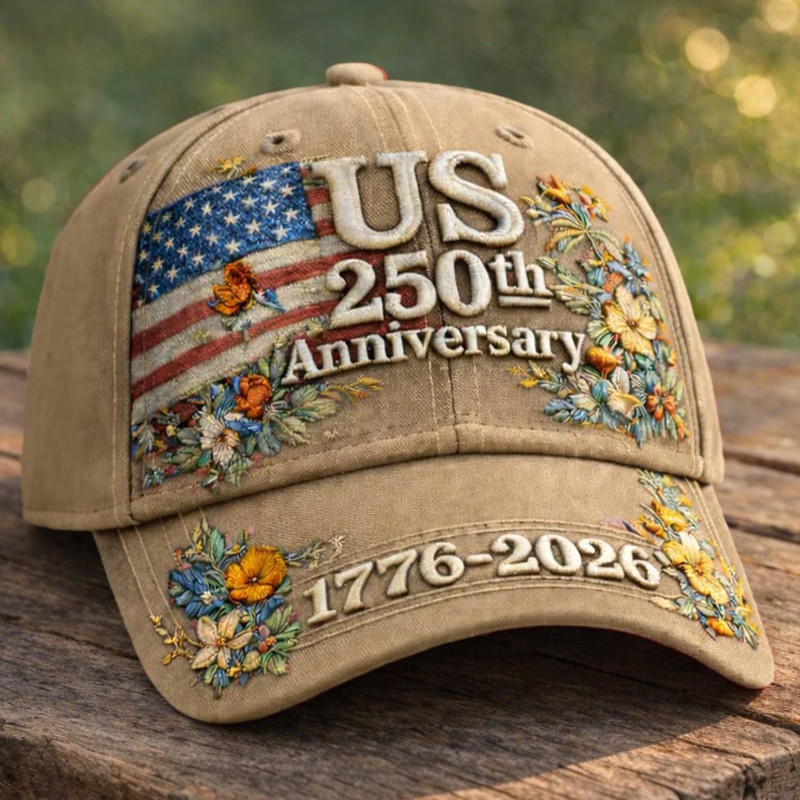 US 250Th Anniversary 1776 2026 Floral Hat Best 4th Of July Baseball Cap Patriotic Gift US 250Th Anniversary 1776 2026 Floral Hat Best 4th Of July Baseball Cap Patriotic Gift - Image 1