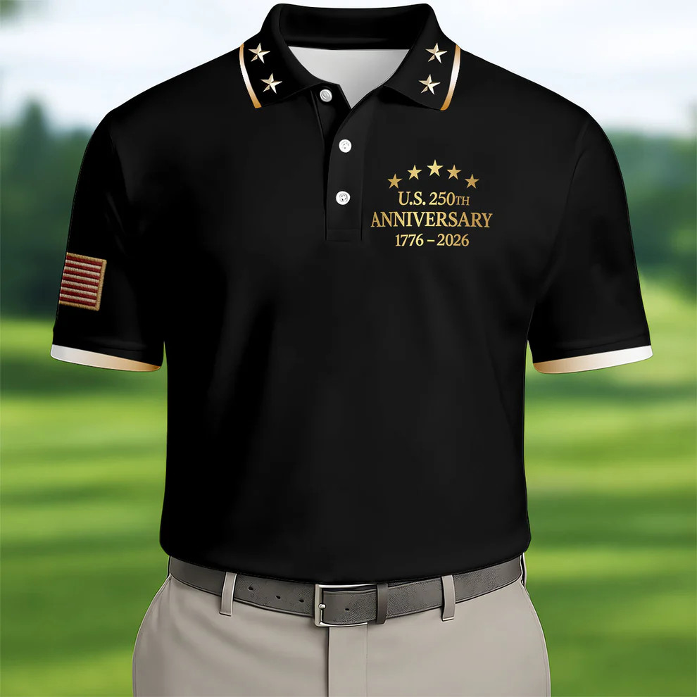US 250th Anniversary 1776-2026 Golf Polo Shirt Patriotic 4th Of July Merch US 250th Anniversary 1776-2026 Golf Polo Shirt Patriotic 4th Of July Merch - Image 1
