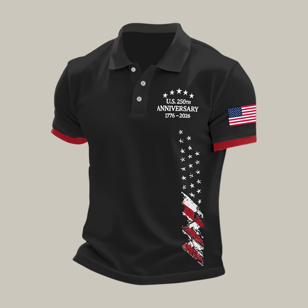 US 250th Anniversary 1776 2026 Polo Shirt Independence Day 2026 Shirt Patriotic Present
